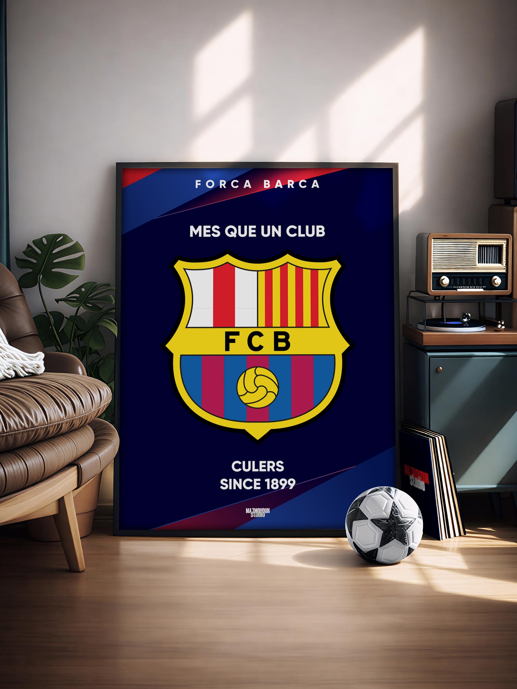 FC Barcelona Logo - Framed Football Poster - Image 2