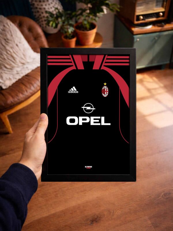 AC Milan Retro Kit - Framed Football Poster
