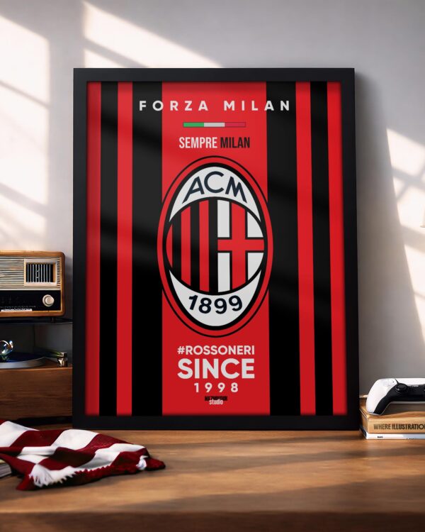 AC Milan Logo - Framed Football Poster