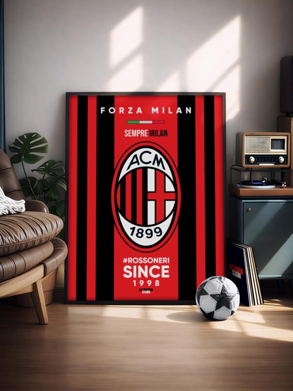 AC Milan Logo - Framed Football Poster
