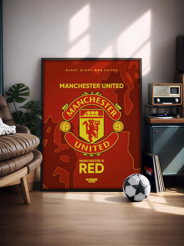 Manchester United Logo - Framed Football Poster