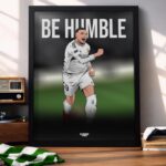 Kylian Mbappe (Be Humble) - Framed Football Poster