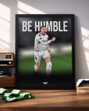 Kylian Mbappe (Be Humble) - Framed Football Poster