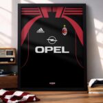 AC Milan Retro Kit - Framed Football Poster