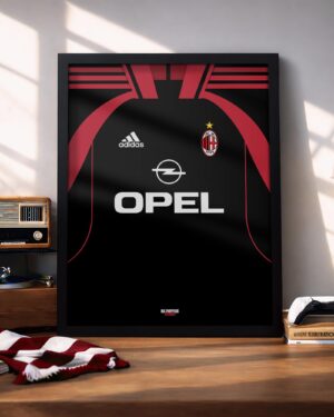 AC Milan Retro Kit - Framed Football Poster