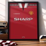 Manchester United Retro Kit - Framed Football Poster
