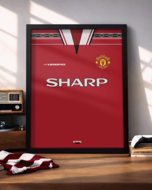 Manchester United Retro Kit - Framed Football Poster