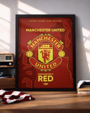 Manchester United Logo - Framed Football Poster