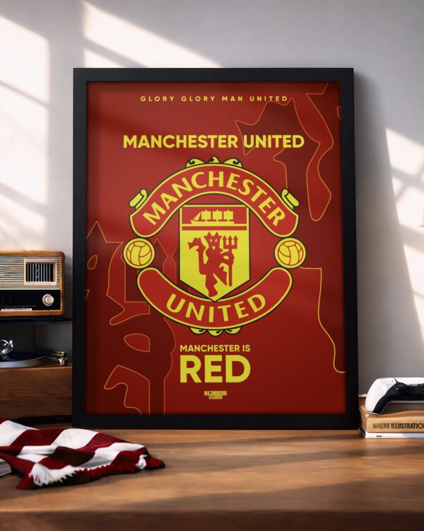 Manchester United Logo - Framed Football Poster