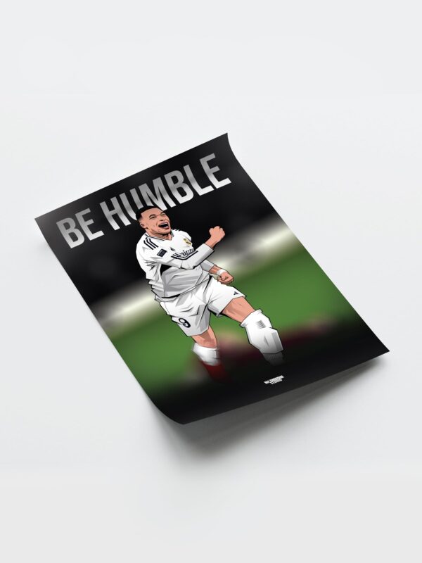 Kylian Mbappe (Be Humble) - Framed Football Poster