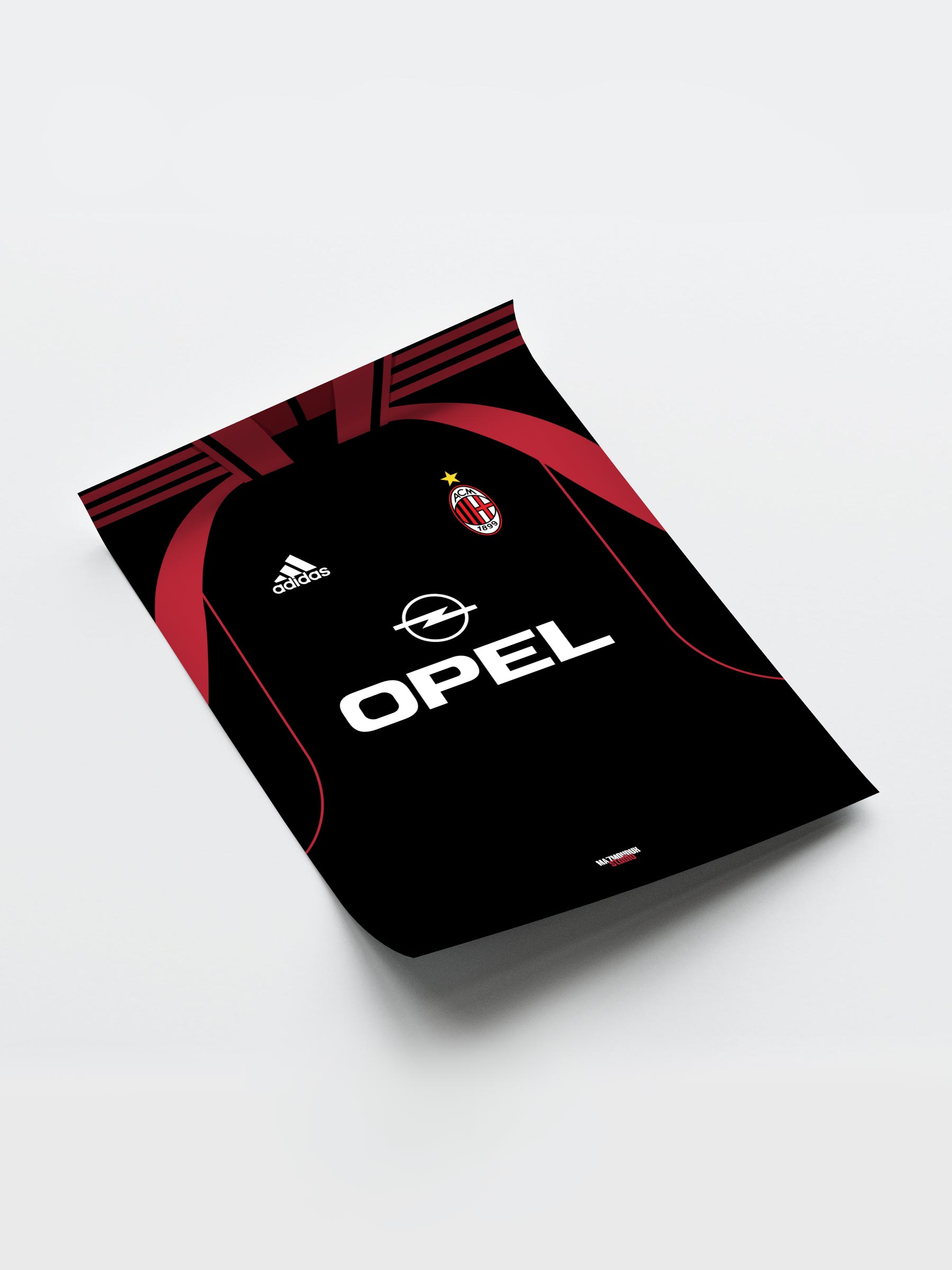 AC Milan Retro Kit - Framed Football Poster - Image 5