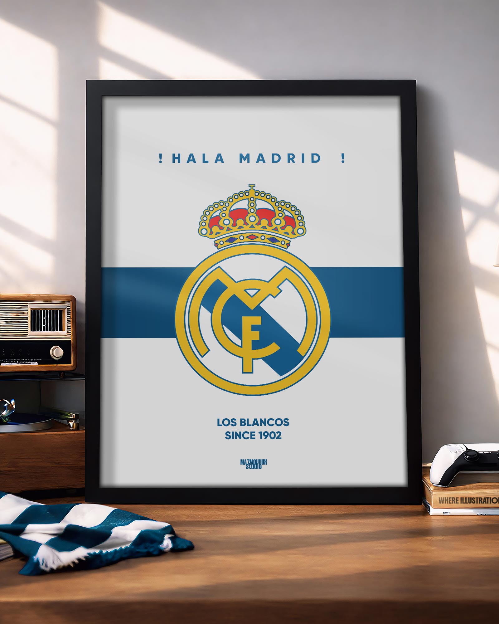 Real Madrid Logo - Framed Football Poster