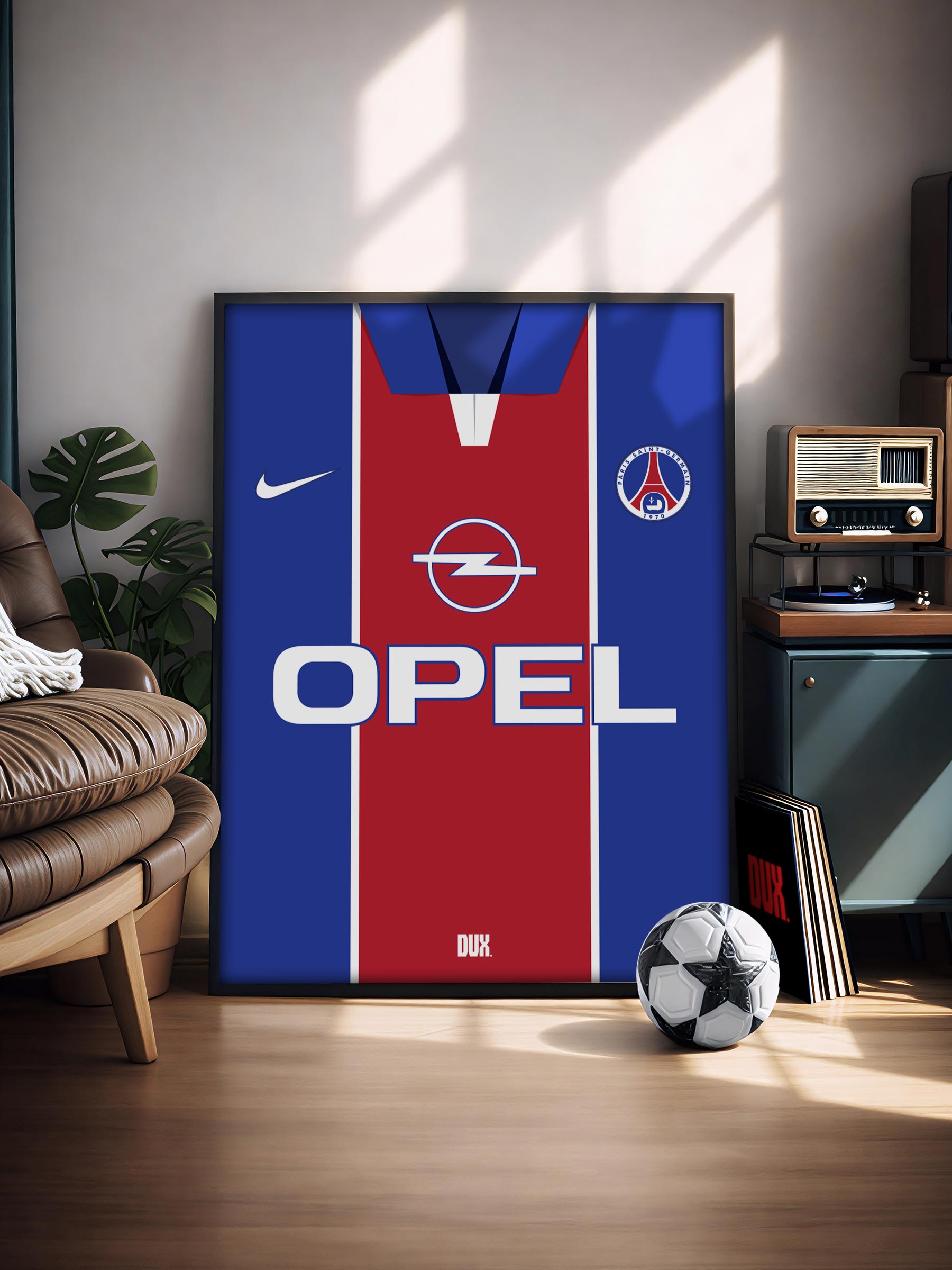PSG 1998 Kit - Framed Football Poster - Image 2