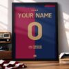 FC Barcelona Retro Customizable Kit - Framed Football Poster