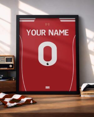 Liverpool FC 25/26 Customizable Kit - Framed Football Poster