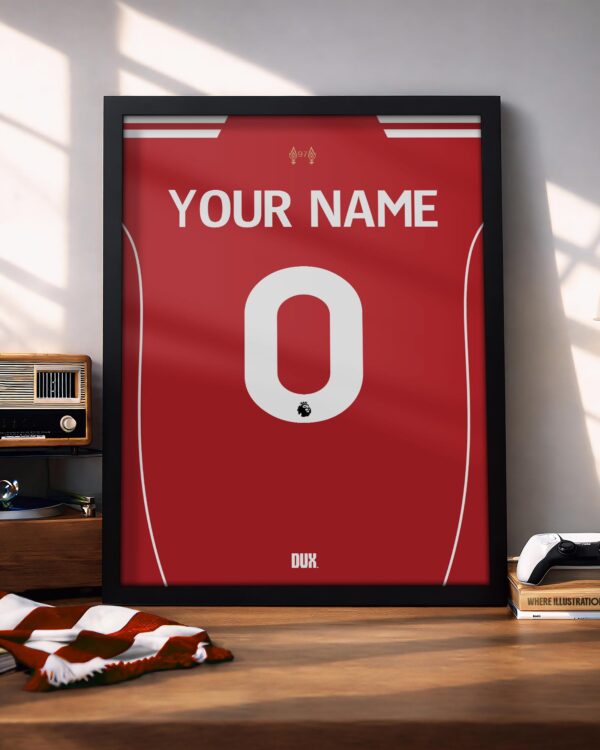 Liverpool FC 25/26 Customizable Kit - Framed Football Poster