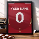 Manchester United 25/26 Customizable Kit - Framed Football Poster