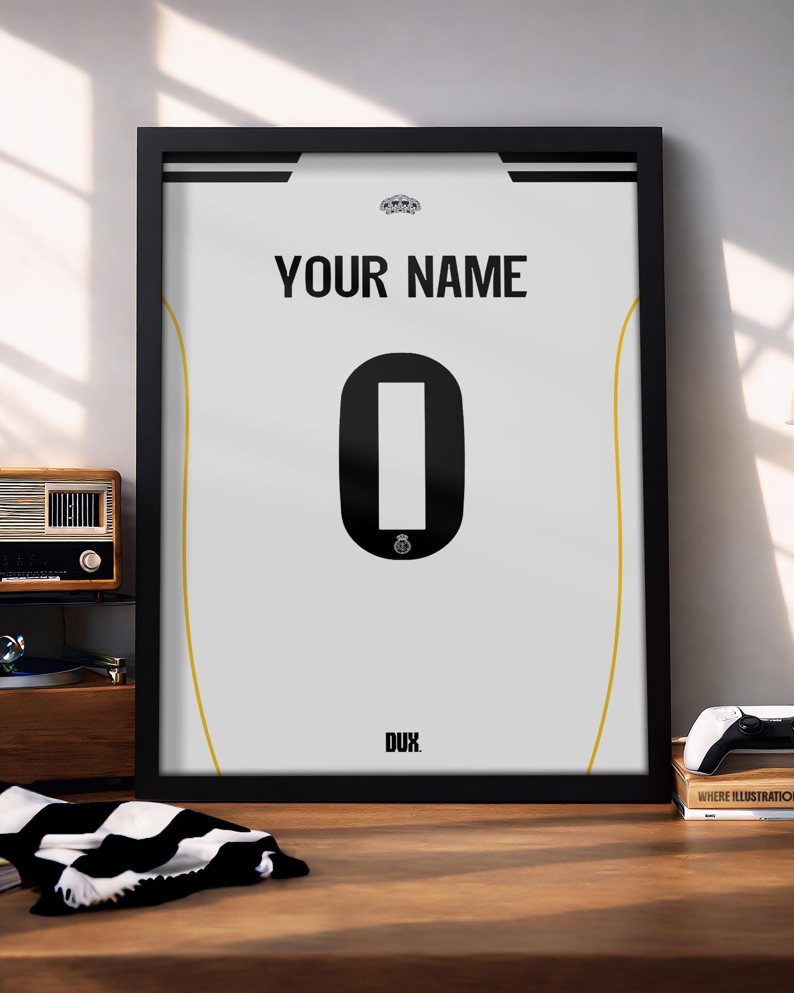 Real Madrid CF 25/26 Customizable Kit - Framed Football Poster