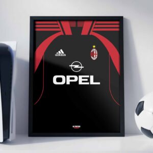 AC Milan Retro Kit - Framed Football Poster