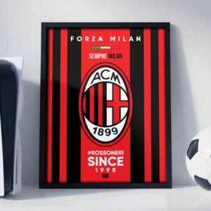 Forzaa AC Milan Logo - Framed Football Poster