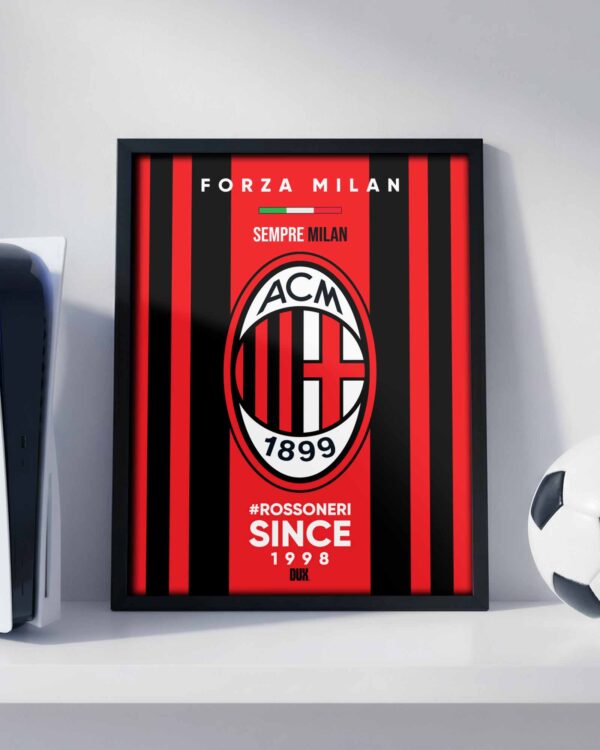 AC Milan Logo - Framed Football Poster