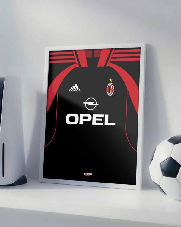 AC Milan Retro Kit - Framed Football Poster