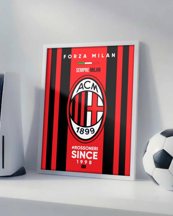 AC Milan Logo - Framed Football Poster