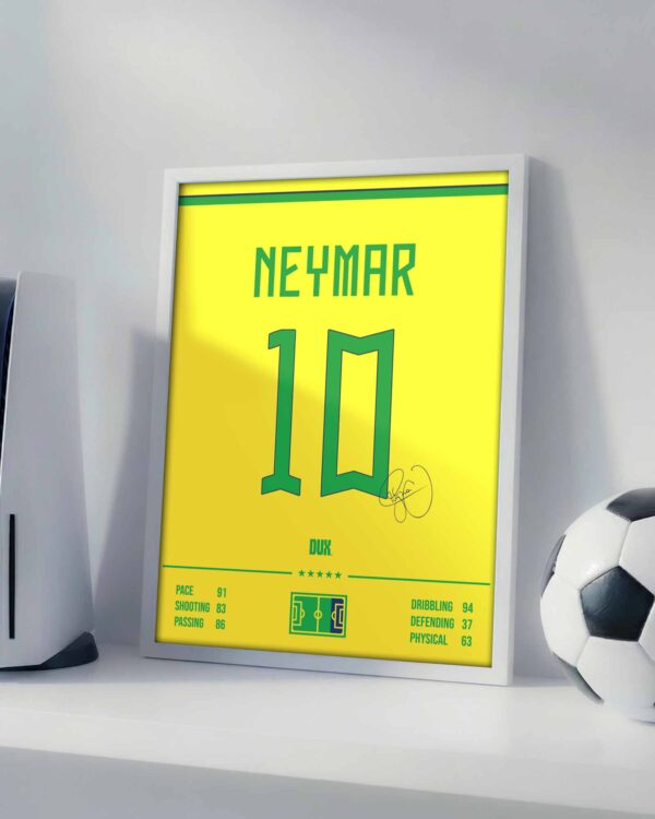 Neymar Brazil Jersey Framed Poster