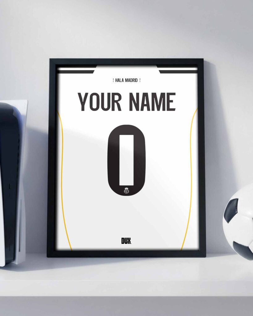 Real Madrid CF 25/26 Customizable Kit - Framed Football Poster