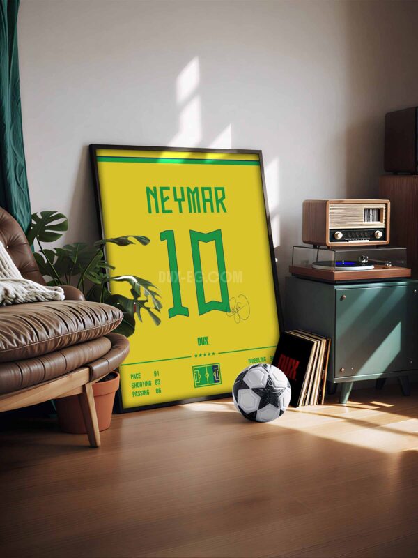 Neymar Brazil Jersey Framed Poster