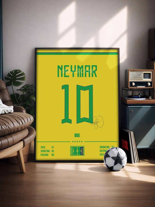 Neymar Brazil Jersey Framed Poster