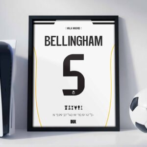 Bellingham 25/26 Jersey - Framed Football Poster