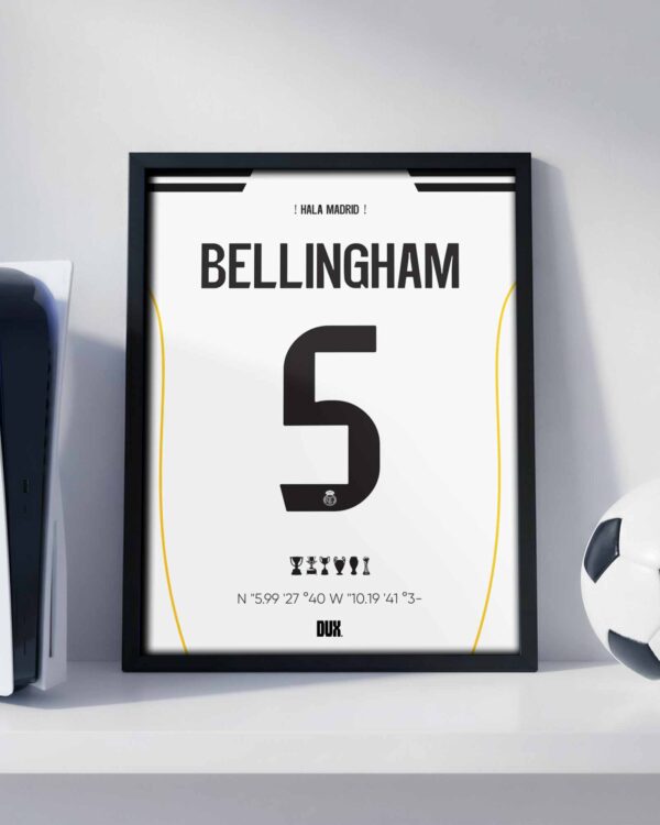 Bellingham 25/26 Jersey - Framed Football Poster