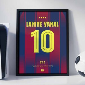 Lamine Yamal 25/26 Jersey - Framed Football Poster
