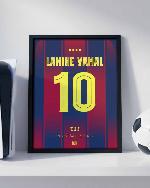 Lamine Yamal 25/26 Jersey - Framed Football Poster