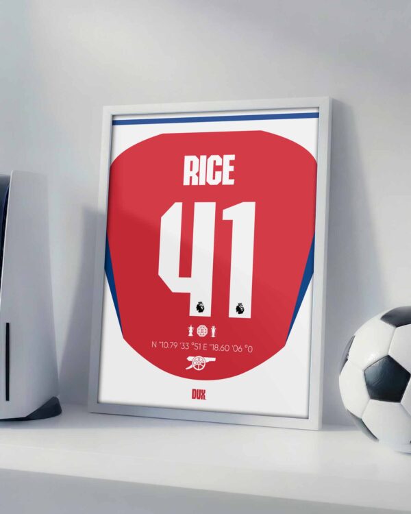 Declan Rice 25/26 Jersey - Framed Football Poster