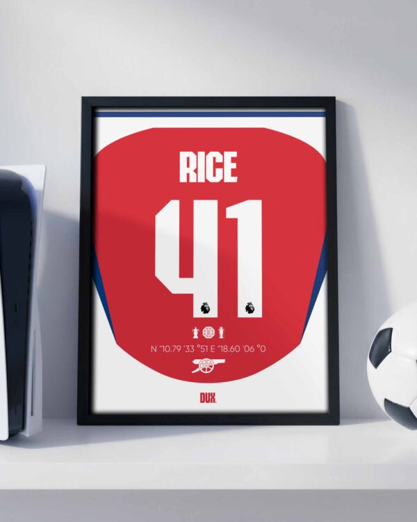 Declan Rice 25/26 Jersey - Framed Football Poster