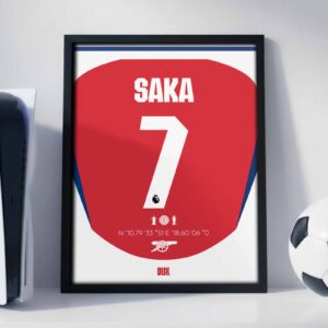 Bukayo Saka 25/26 Jersey - Framed Football Poster