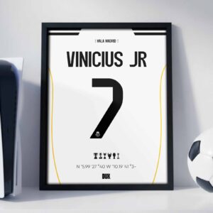 Vinicius JR 25/26 Jersey - Framed Football Poster