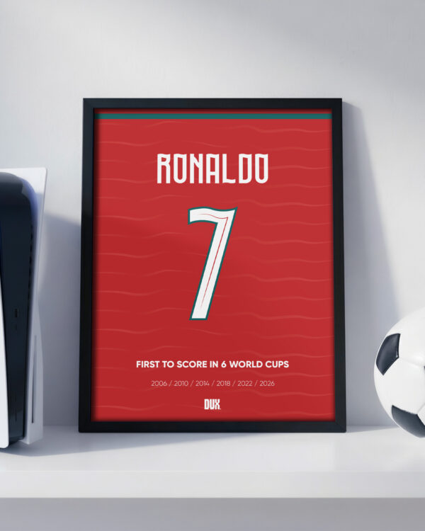 Cristiano Ronaldo World Cup Jersey - Framed Football Poster