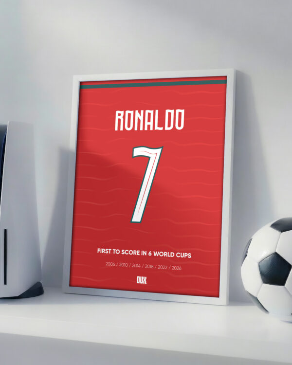 Cristiano Ronaldo World Cup Jersey - Framed Football Poster
