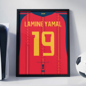 Lamine Yamal World Cup Jersey - Framed Football Poster