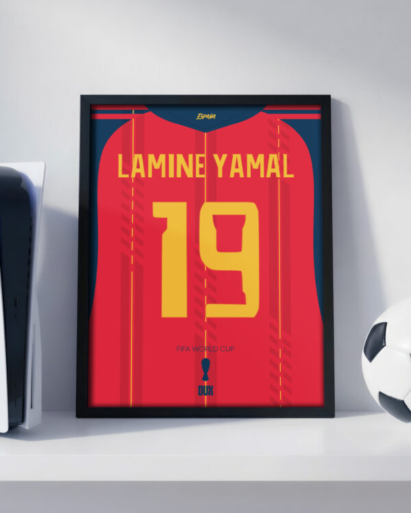 Lamine Yamal World Cup Jersey - Framed Football Poster
