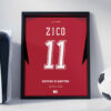 Zico World Cup Jersey - Framed Football Poster