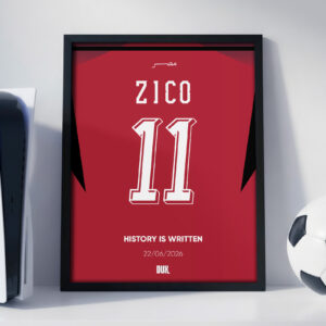 Zico World Cup Jersey - Framed Football Poster