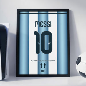 Lionel Messi World Cup Jersey - Framed Football Poster