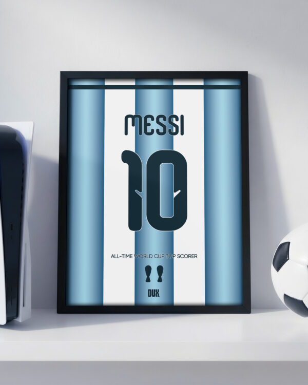 Lionel Messi World Cup Jersey - Framed Football Poster