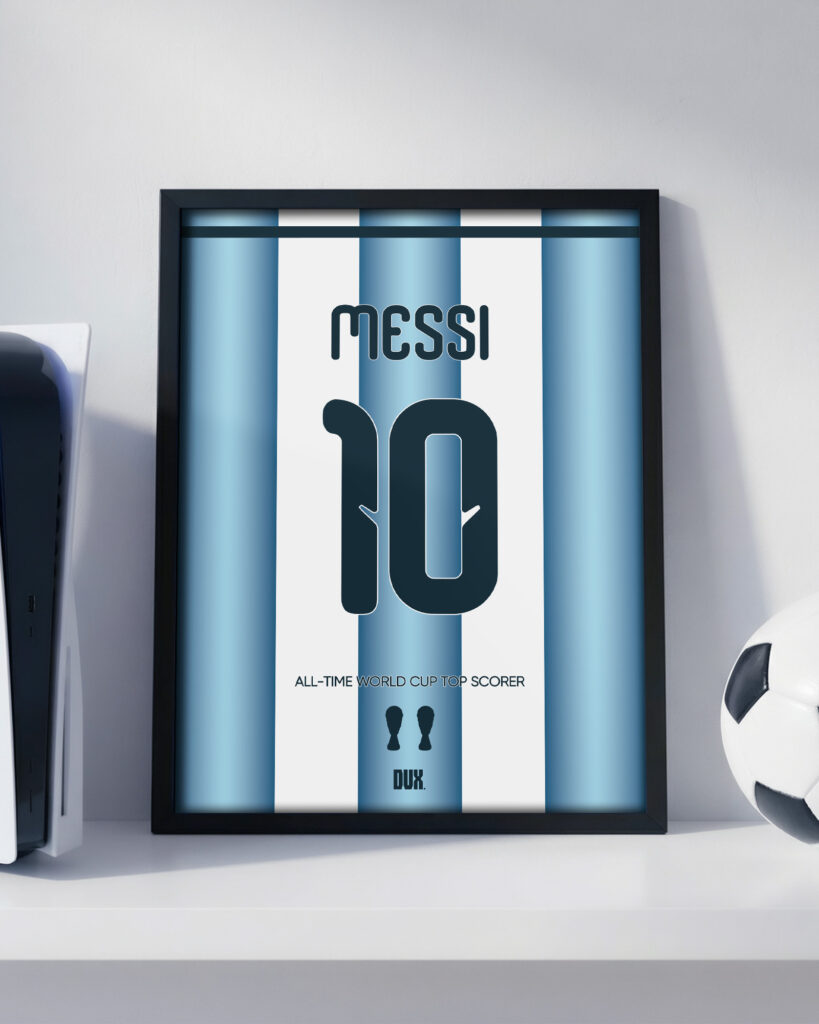 Lionel Messi World Cup Jersey - Framed Football Poster