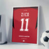 Zico World Cup Jersey - Framed Football Poster