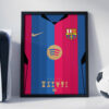 Barcelona 2027 Home Jersey - Framed Football Poster